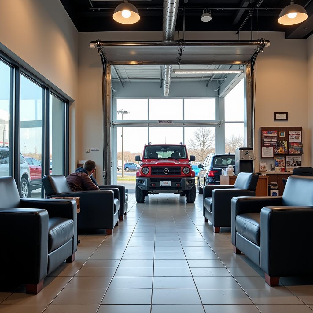 Comfortable waiting area in a Red Springs auto service center