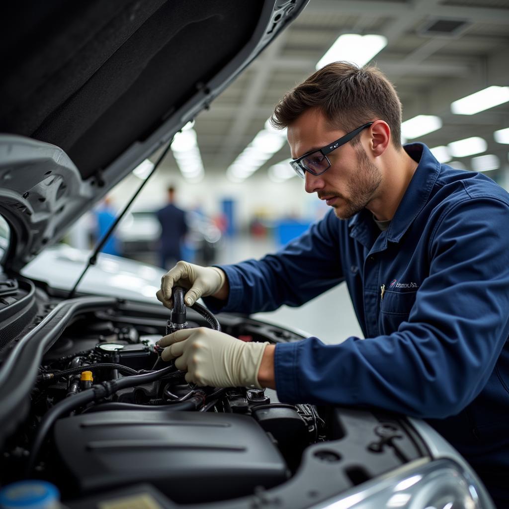 ASE Certified Technician Working on a Car in Hoover, AL