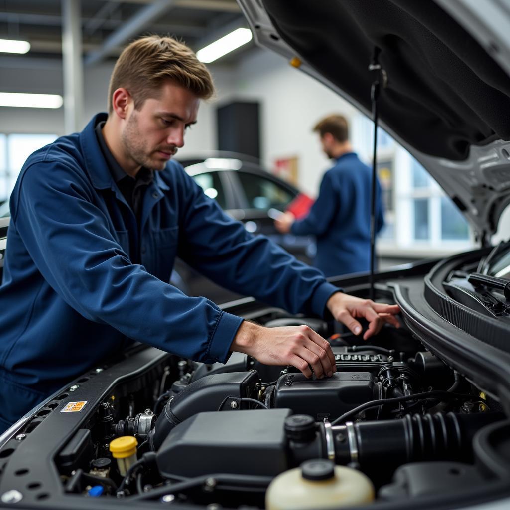 Experienced Mechanic Working on a Car in Husum