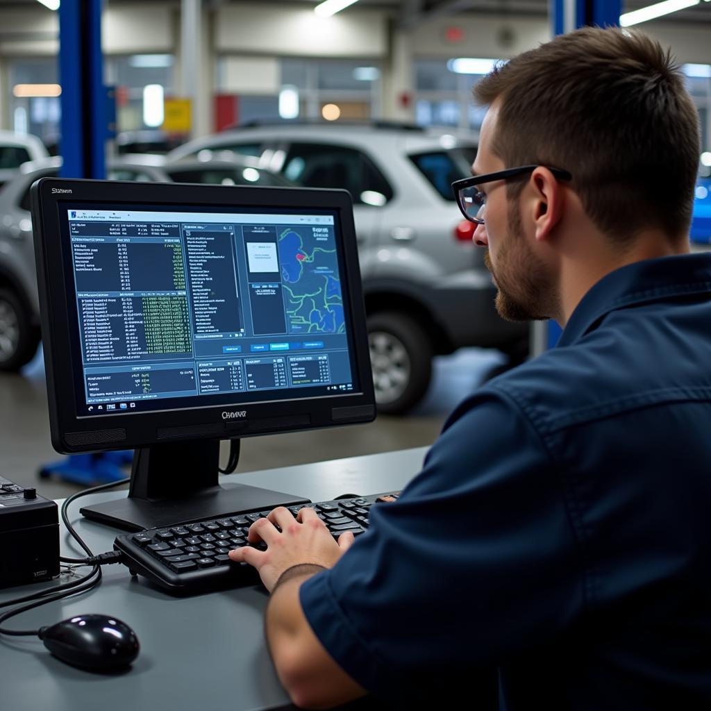 Modern Diagnostic Equipment Used in an Olive Branch Auto Service Center