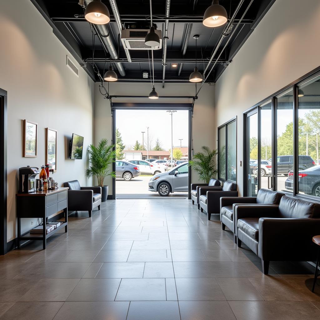 Modern Waiting Area of an Auto Service Center in Plumsteadville