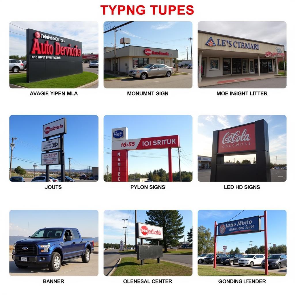 Different Types of Auto Service Center Signs