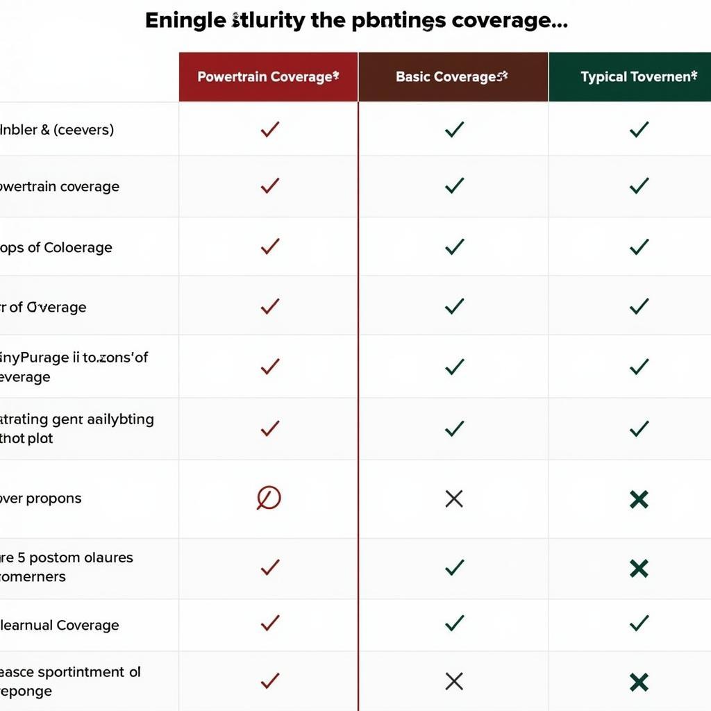 Auto Service Contract Coverage Options Comparison