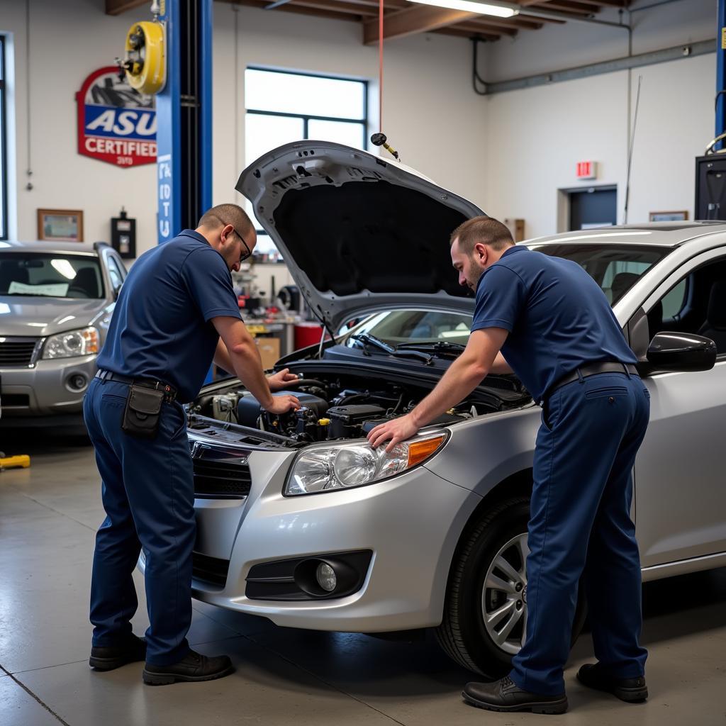 ASE Certified Technicians Working on a Car in Coon Rapids MN