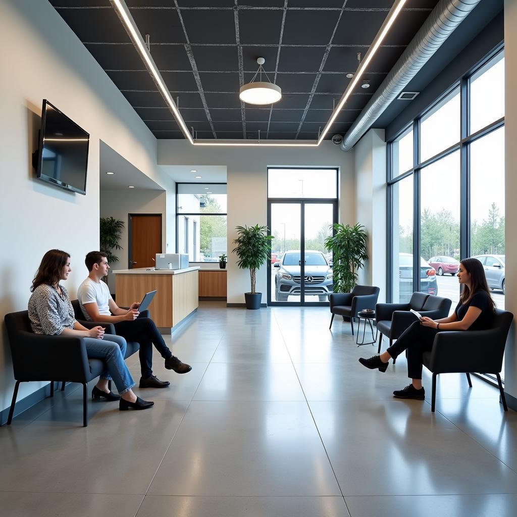 Modern Reception Area of an Auto Service Corporation