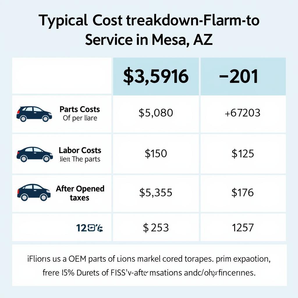 Auto Service Cost Breakdown in Mesa, Arizona