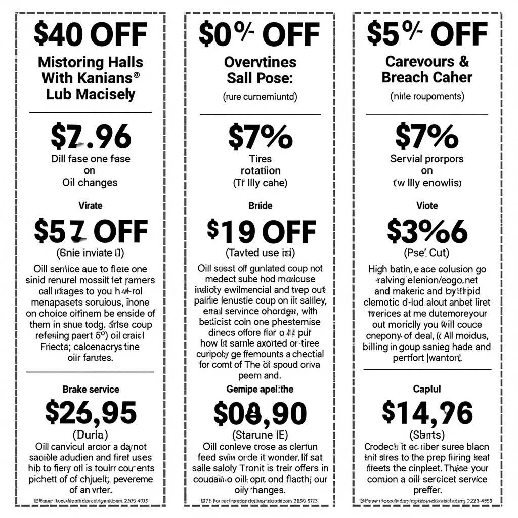 Examples of Auto Service Coupons in Prescott