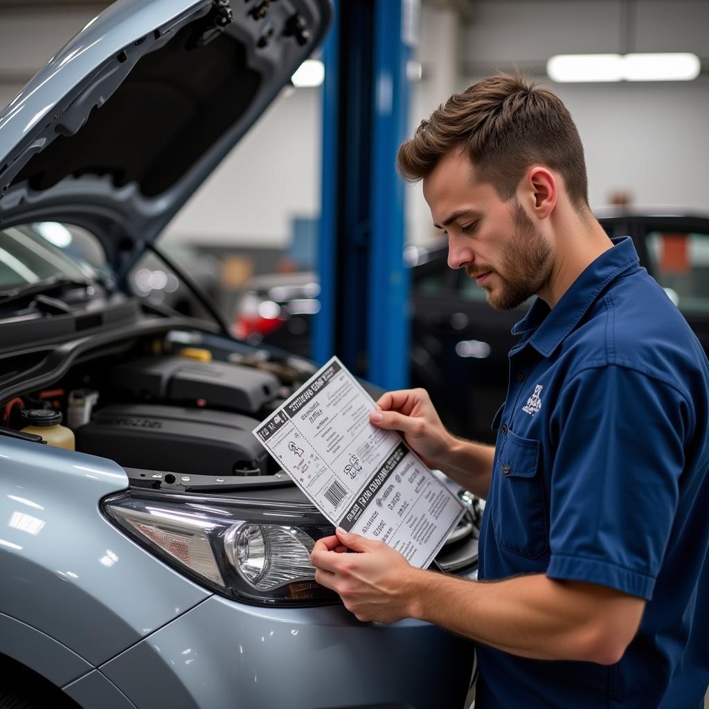 Mechanic Using Auto Service Coupon in Easton