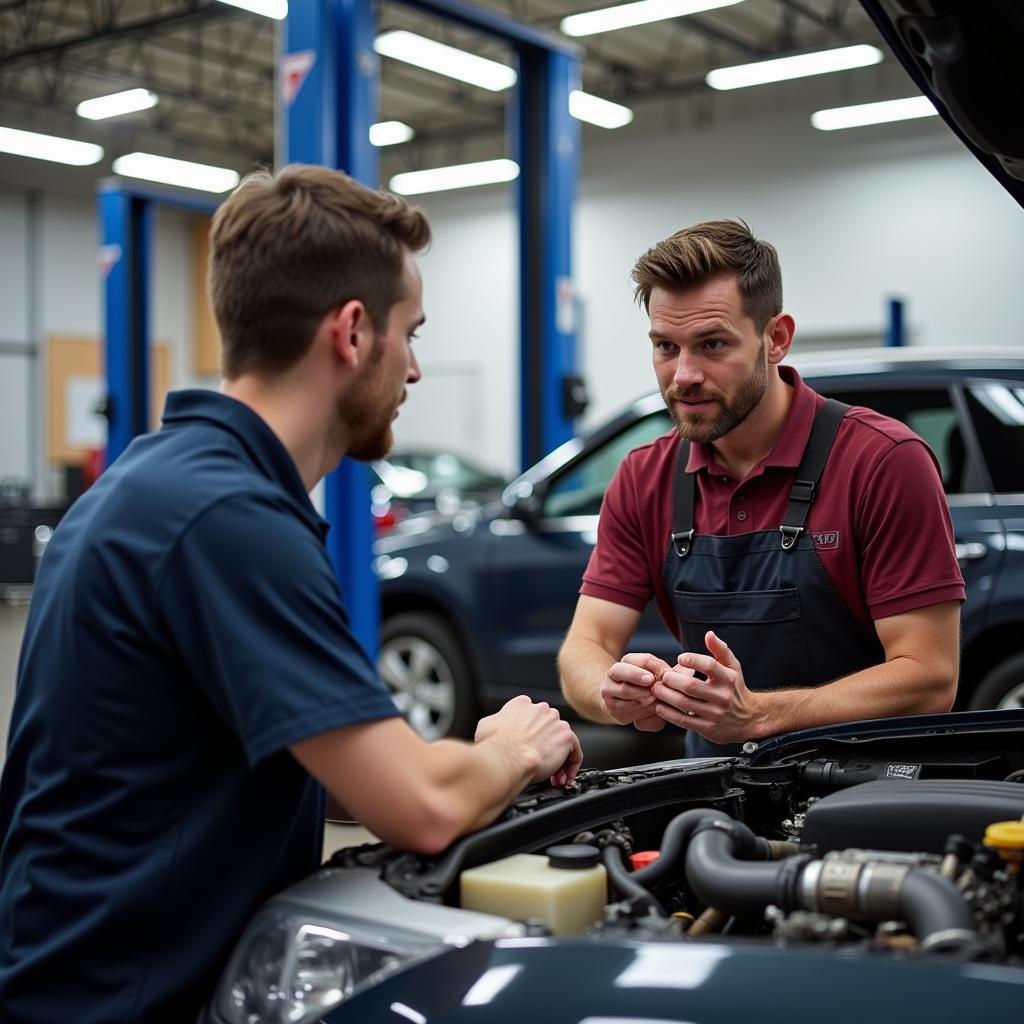 Customer Talking to Mechanic