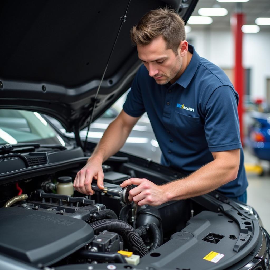 Mechanic Working on a Car in Danville, VA