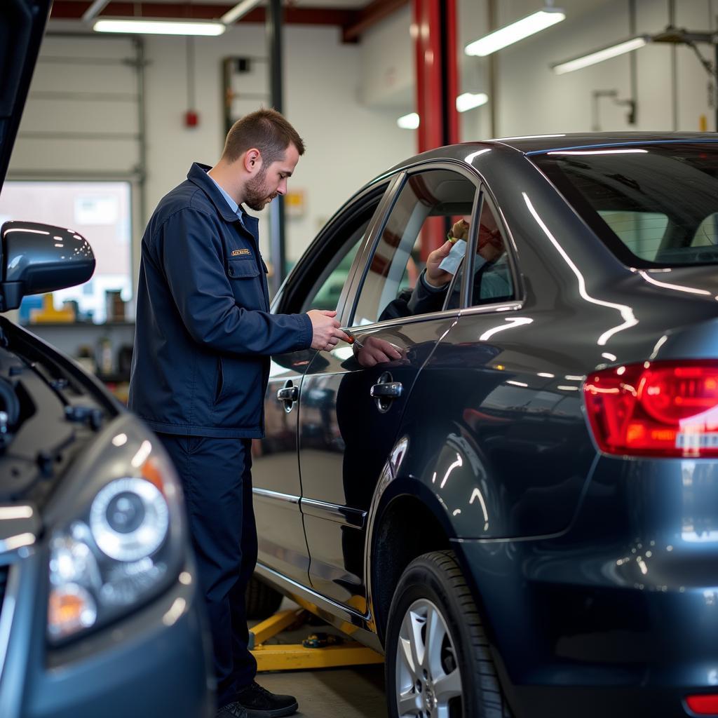 Mechanic Working on a Car in Dayton Ohio