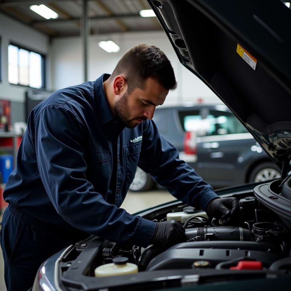 Experienced Technician Working on a Car in Diaz Almelo