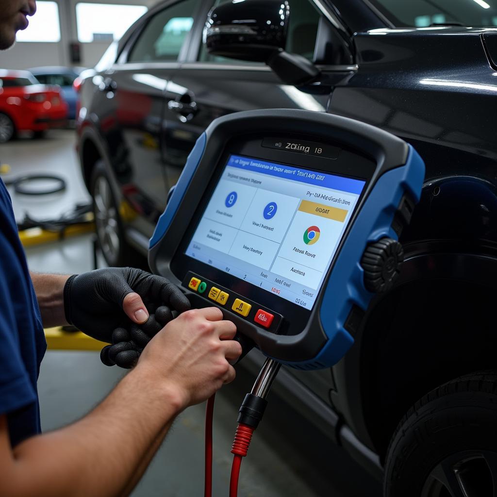 Advanced diagnostic equipment in an auto service shop in Dunn, NC