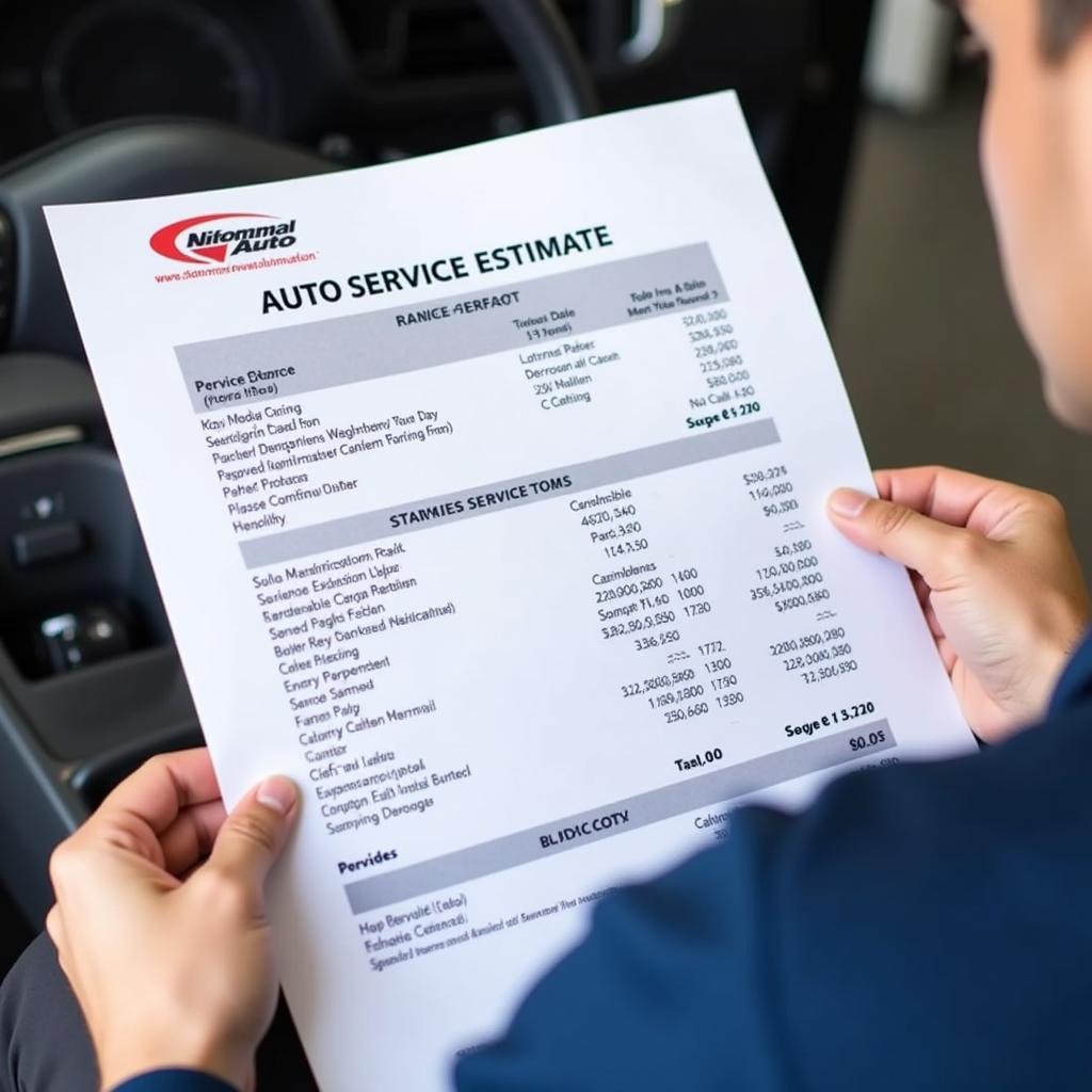 Reviewing a Detailed Auto Service Estimate