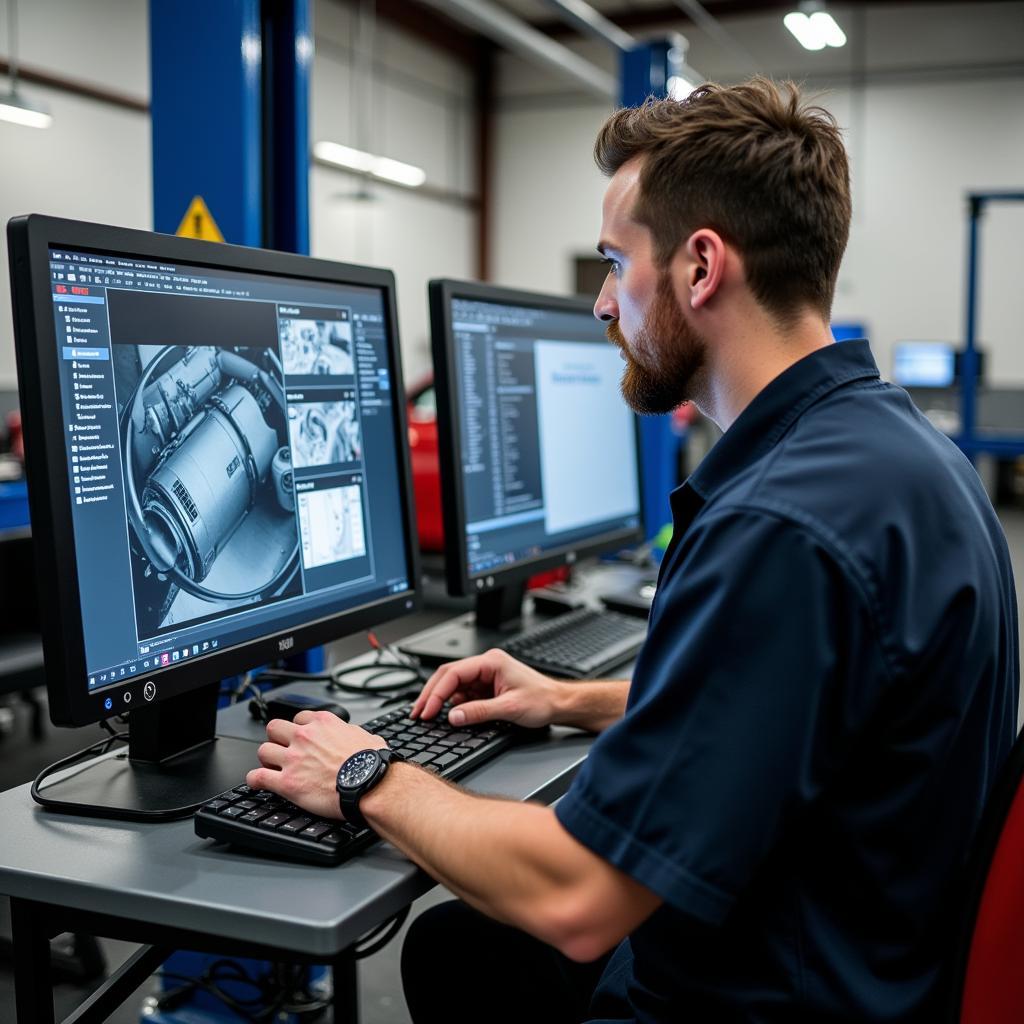 Auto Service Expert Performing Diagnostics in North Lamar