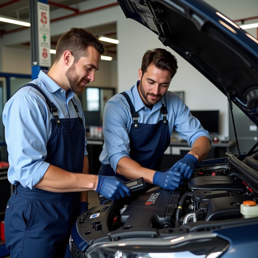 ASE Certified Technicians Working on a Car in Houston TX 77076