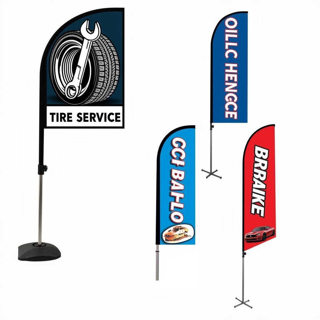 Eye-catching Auto Service Feather Flag Design Ideas