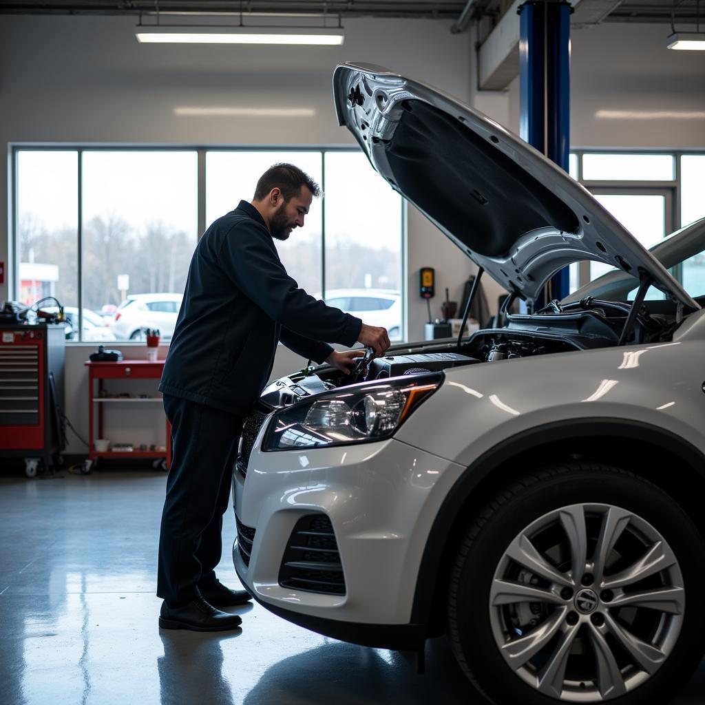 Car repair at an auto service center in Gaithersburg