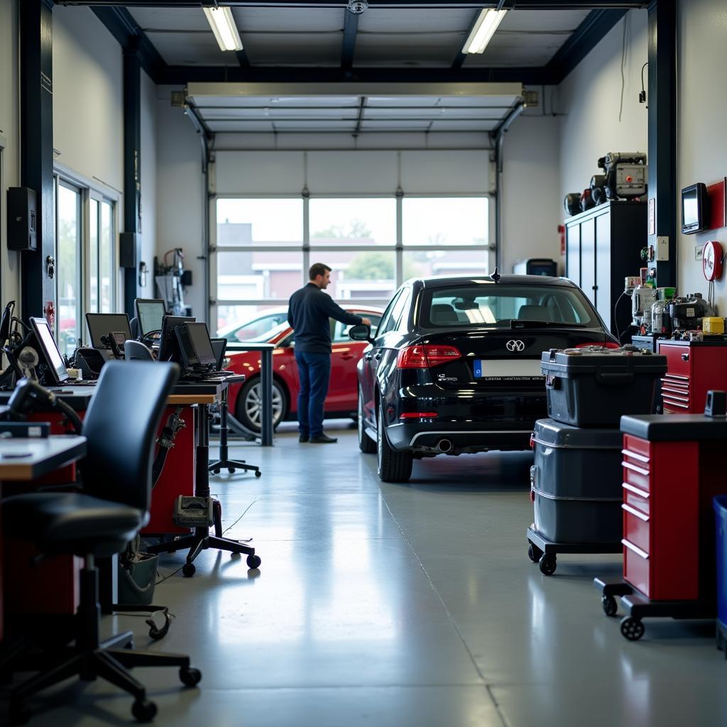 Modern and Clean Auto Service Garage Interior in Haaksbergen