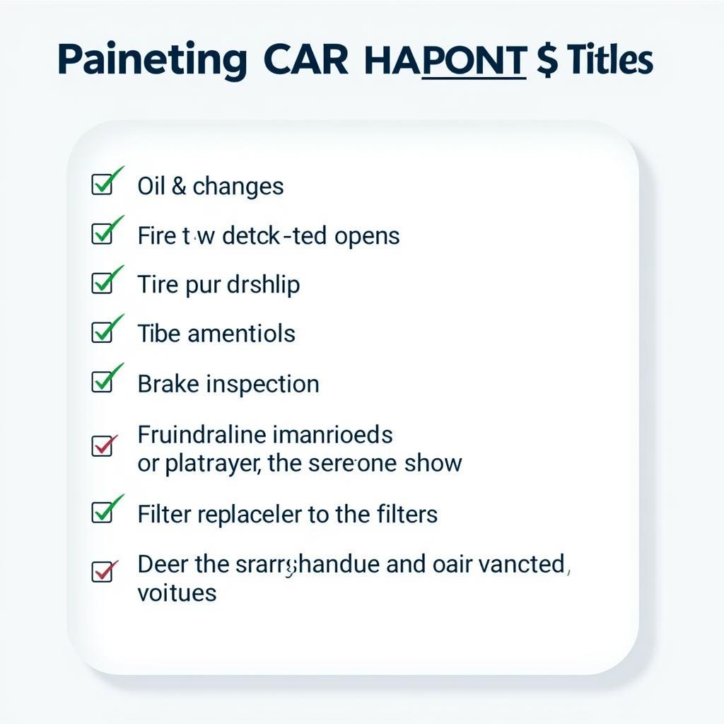 Car Maintenance Checklist