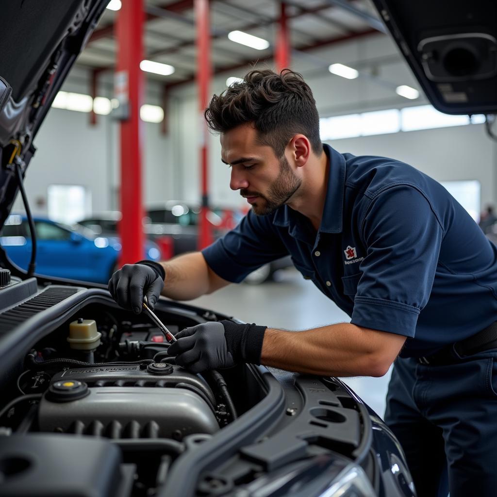 Mechanic Working on a Car in Harrisburg PA