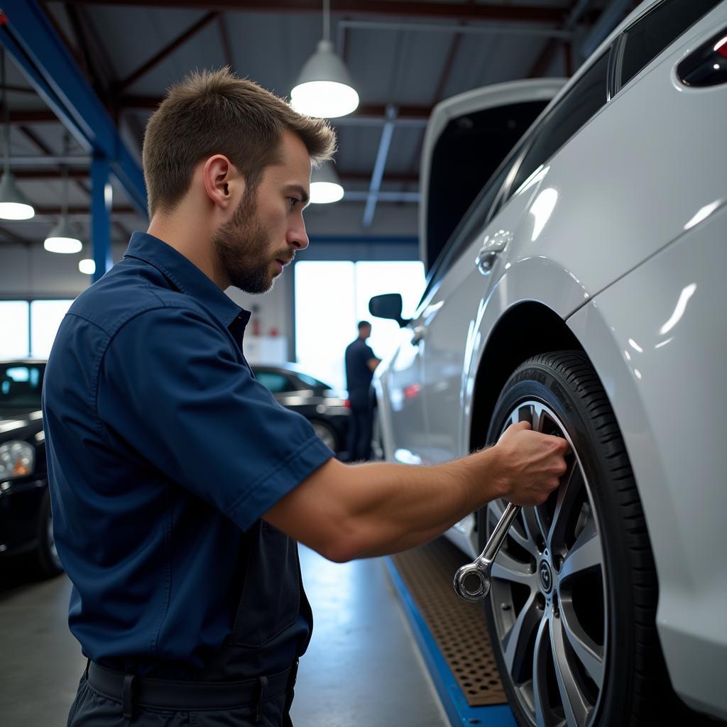 Mechanic Working on a Car in Hengelo