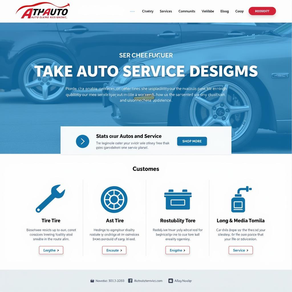 Auto Service Icon Set for Website Design