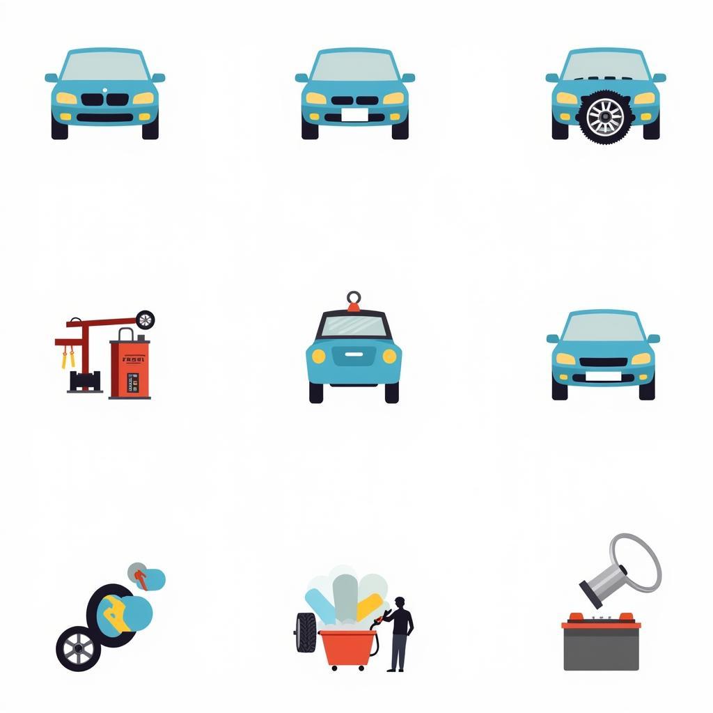 Examples of Auto Service Icon Vectors