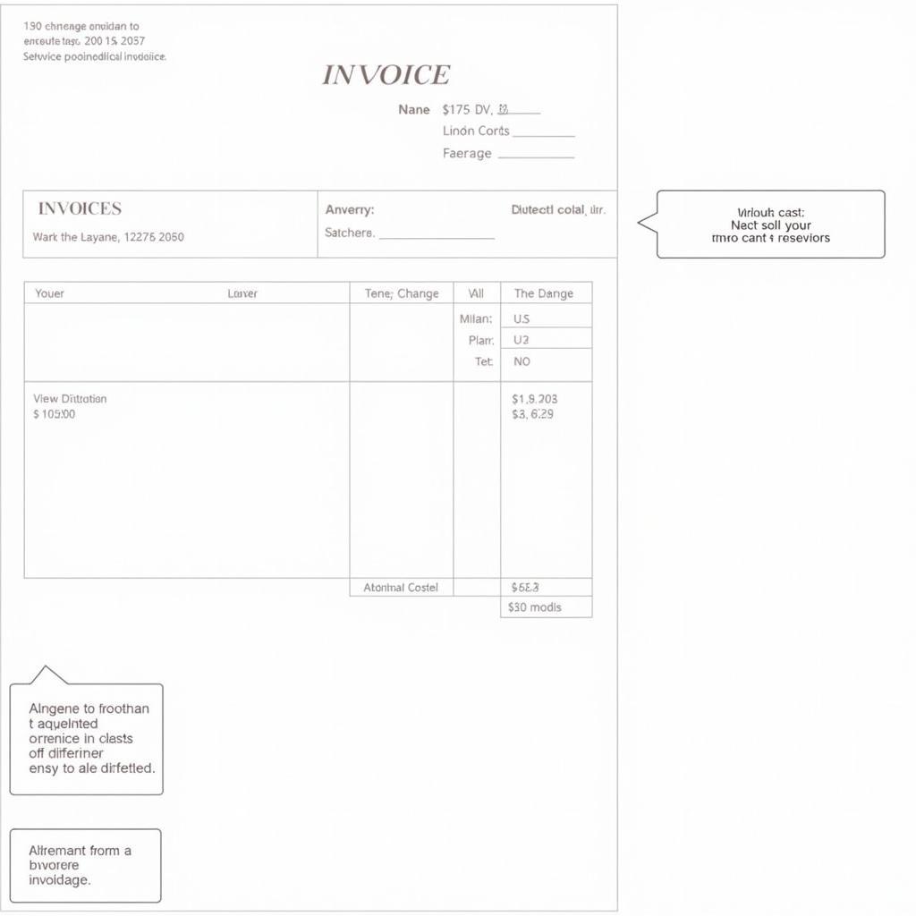 Auto Service Invoice Example