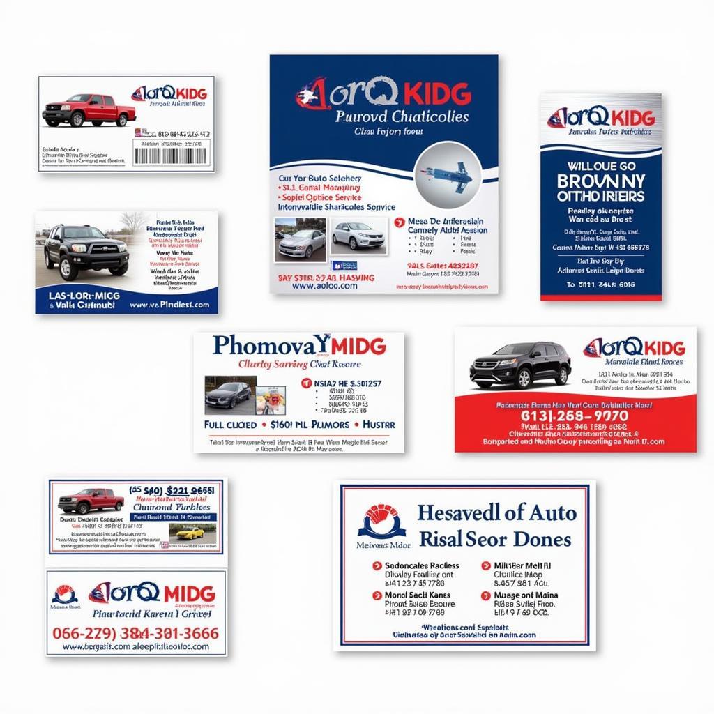 Examples of Printed Auto Service Kaarts