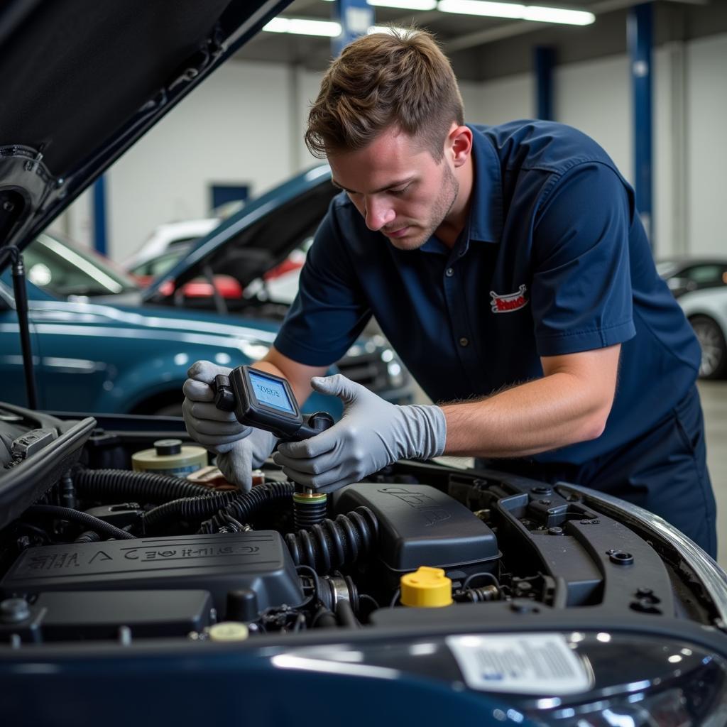 Mechanic Checking Car in Kent Ohio