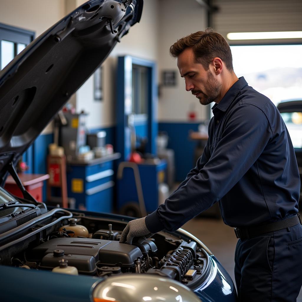 Mechanic Working on a Car in Kingman AZ