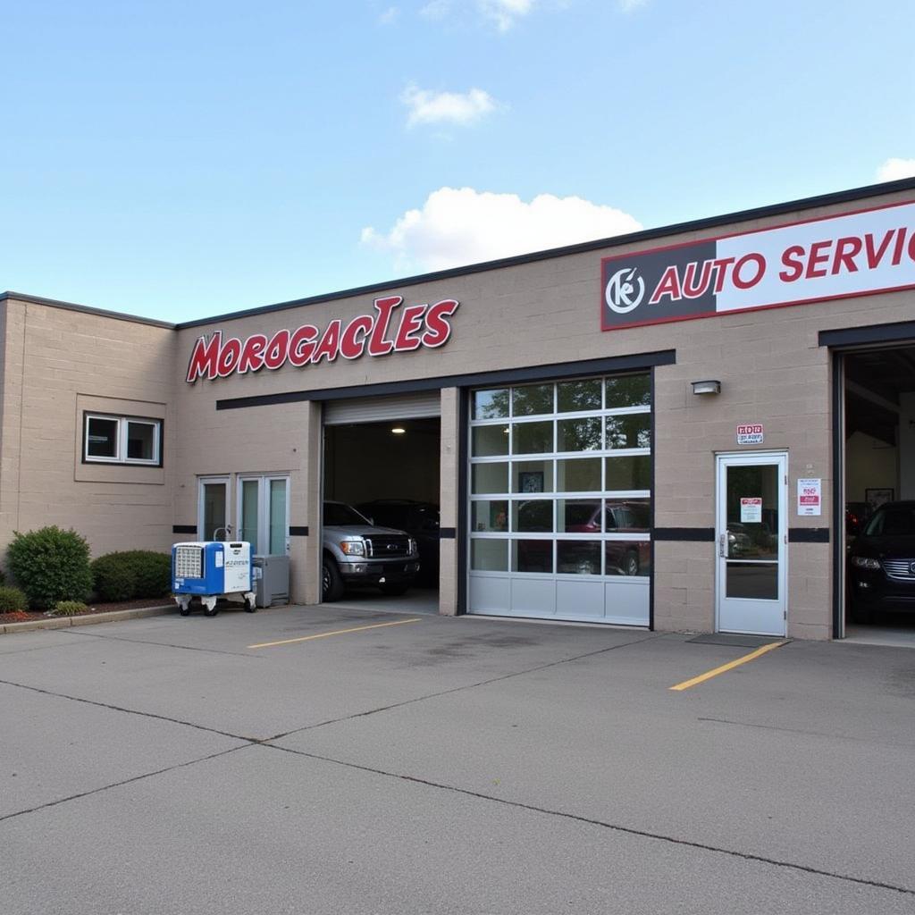 Exterior of a modern auto service shop in Klein Berlin