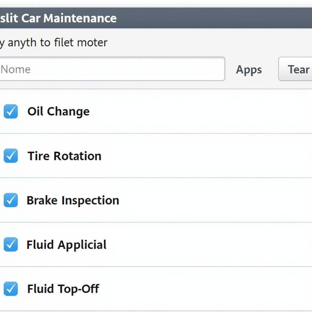 Auto Service Maintenance Checklist