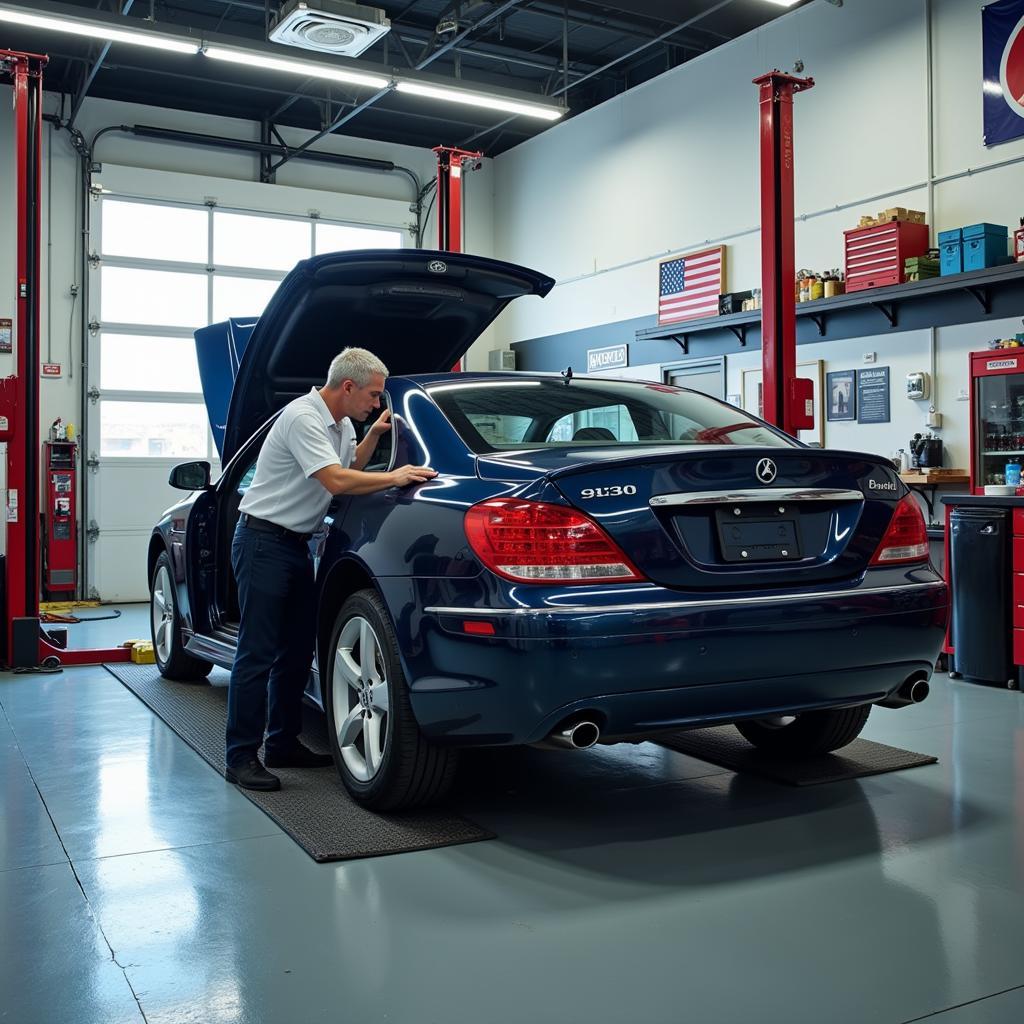 Car repair at an auto service center in Newhall