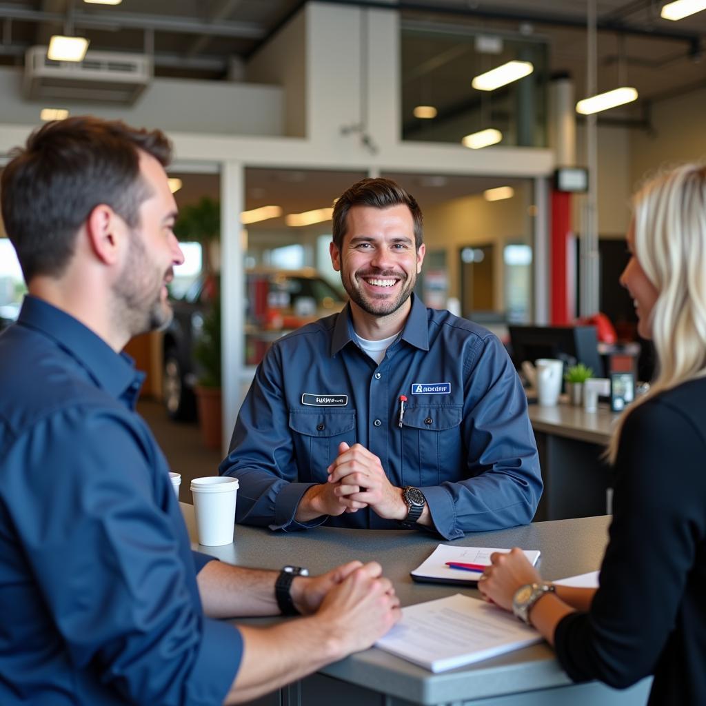 Customer service at an auto service center in Newhall