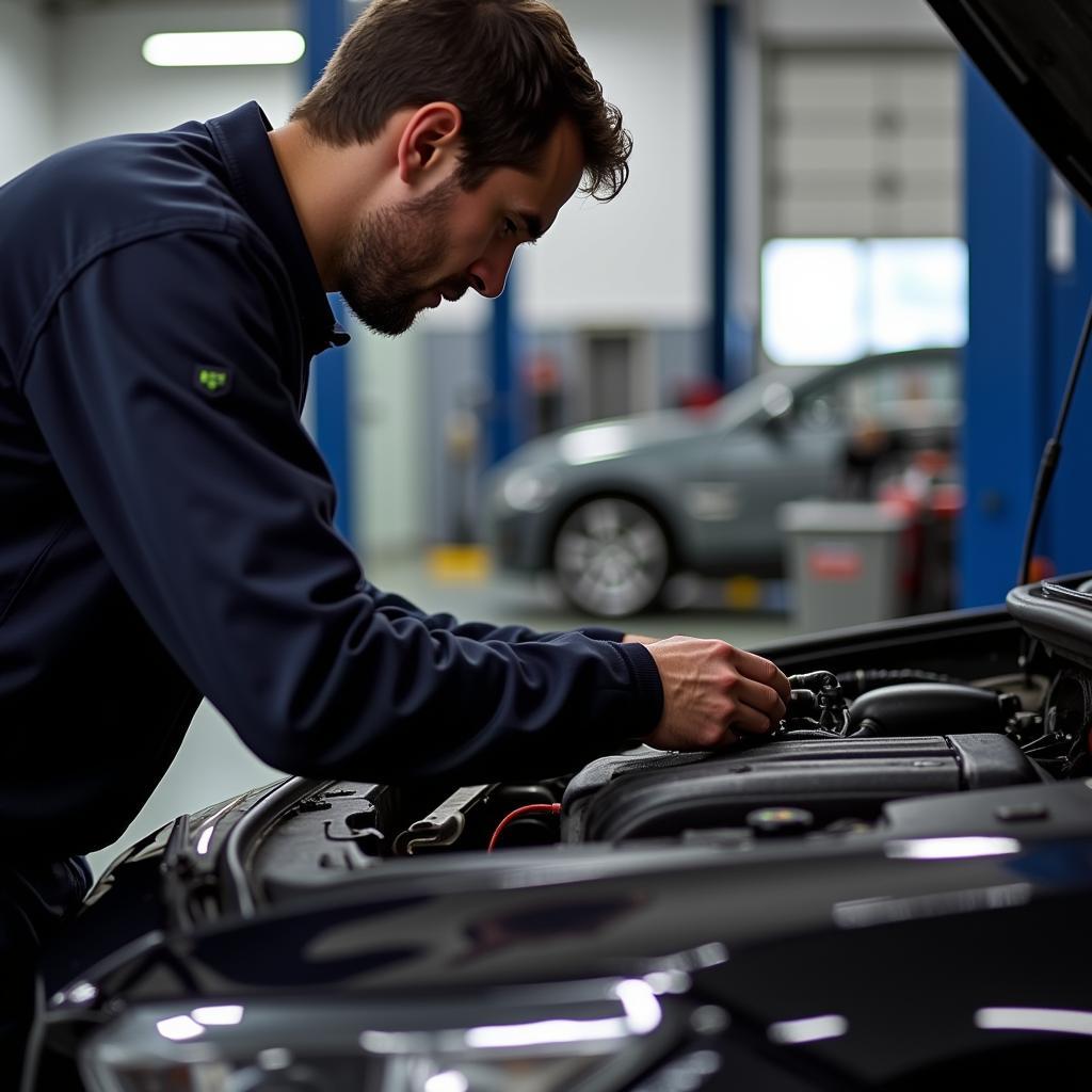 Mechanic Working on a Car in Popp GBR