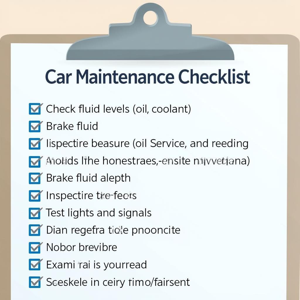 Car Maintenance Checklist