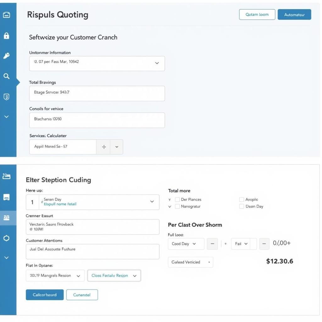 Auto service quoting software