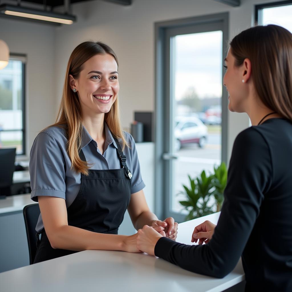 Customer Service at an Auto Service Center in Reis Zell