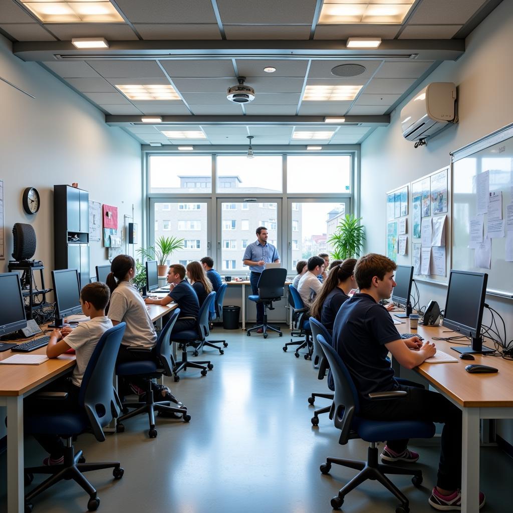 Modern Classroom in an Auto Service School