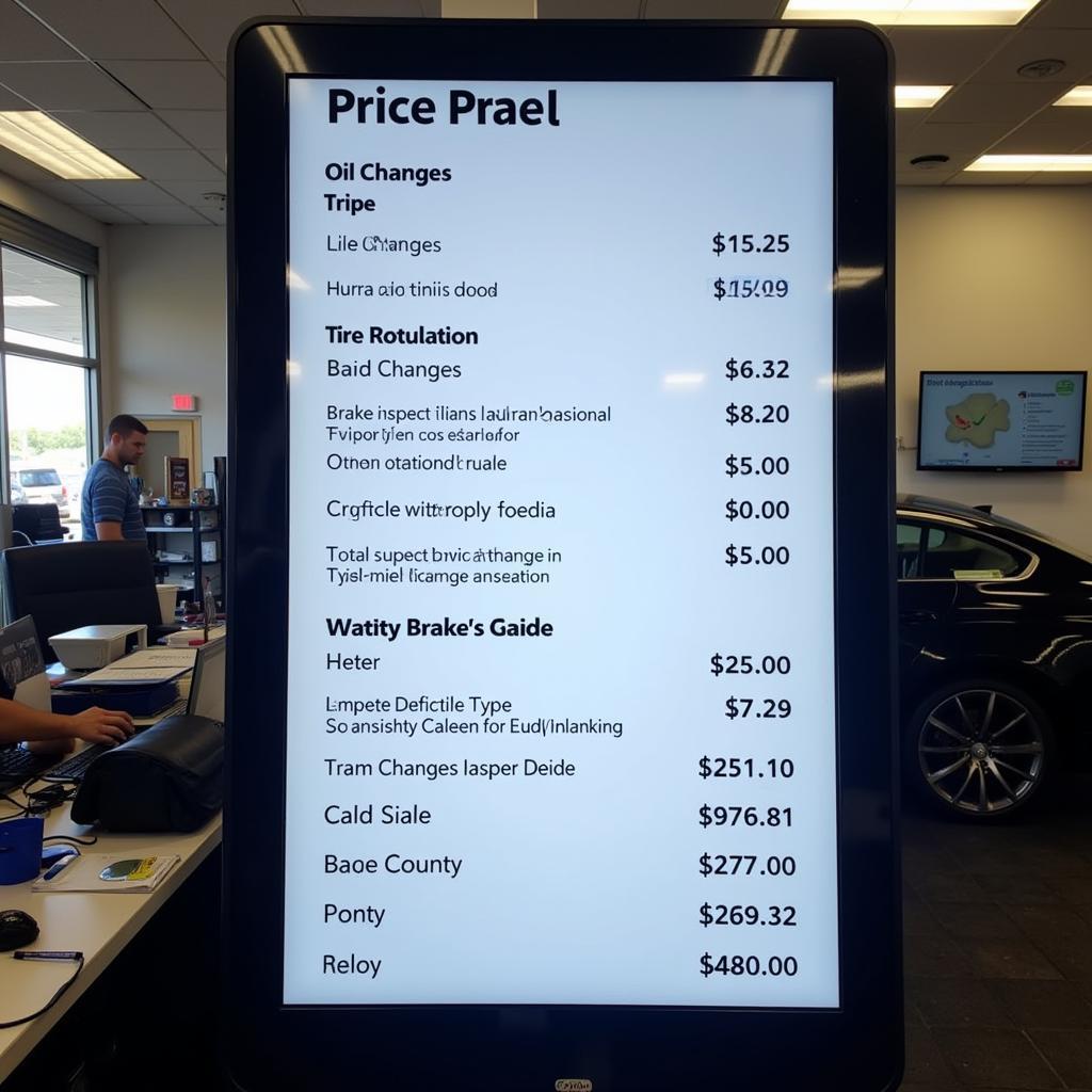 Auto Service Price List in Seattle