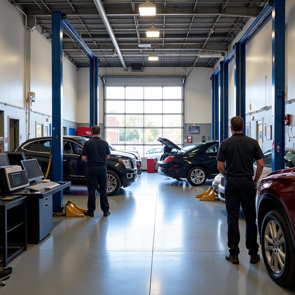 Modern auto service shop in Louisville, KY 40272 with advanced diagnostic equipment and certified technicians.