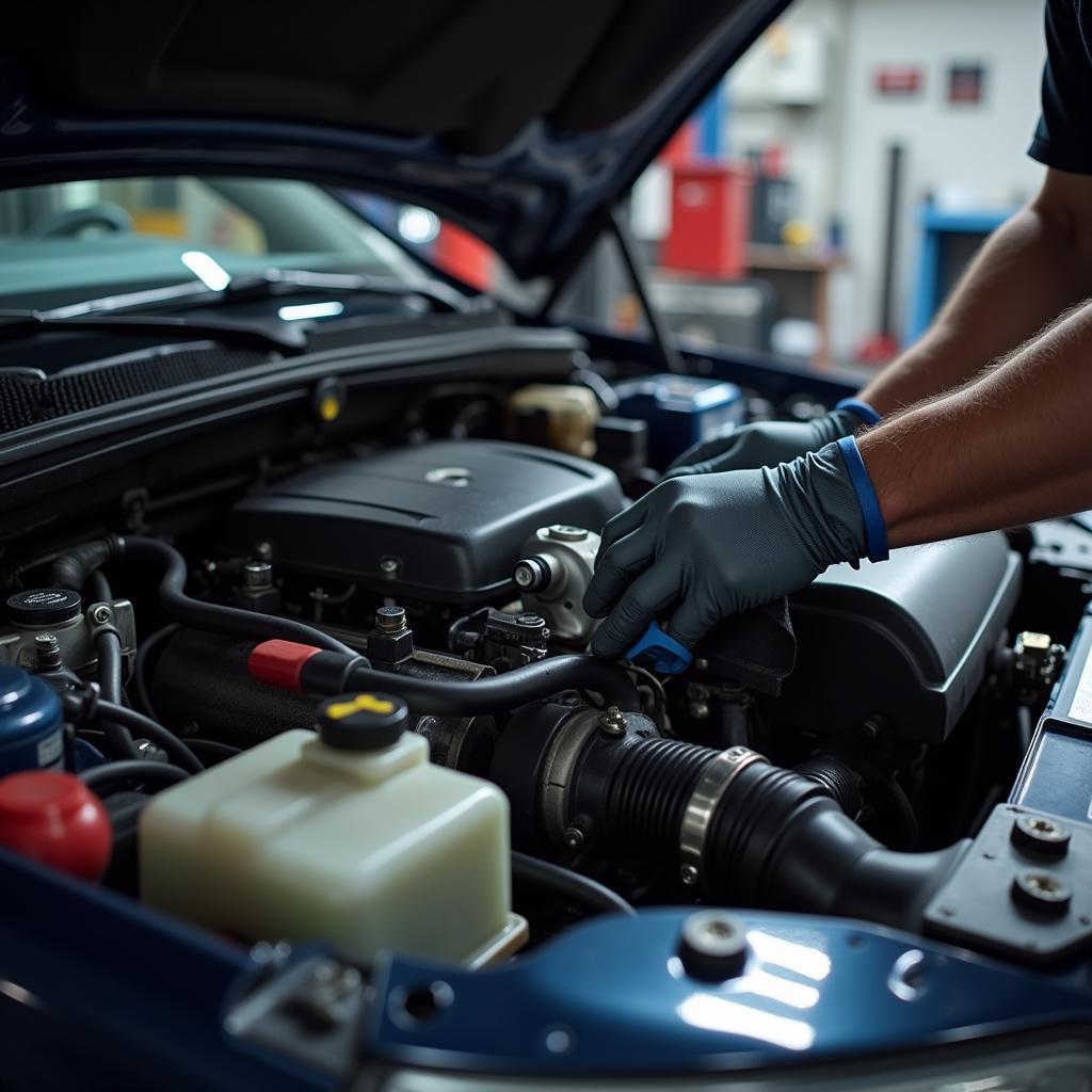 Mechanic Working on a Car in Southfield MI