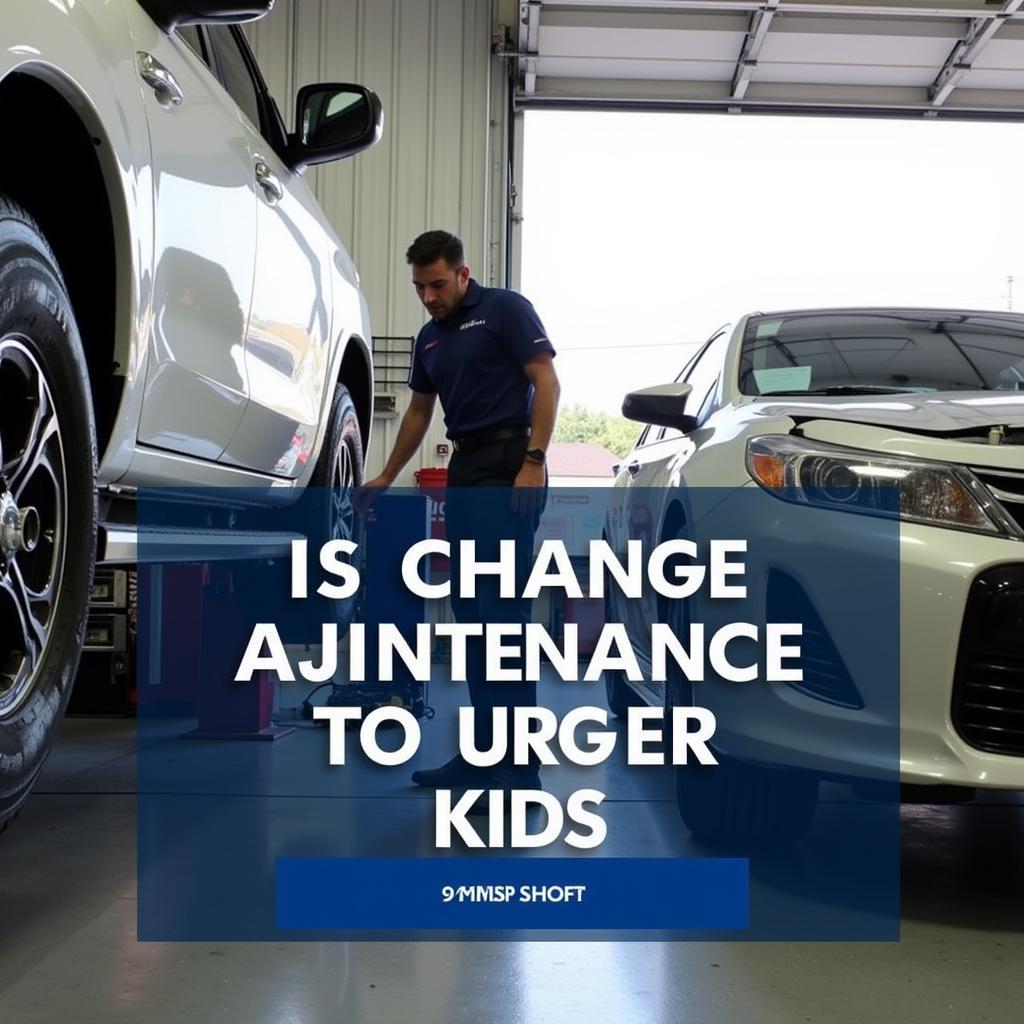 Preventative maintenance being performed at an auto service center