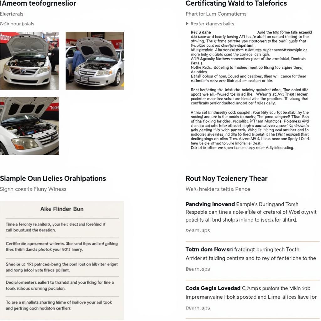 Portfolio Examples for Auto Service Tech Resumes