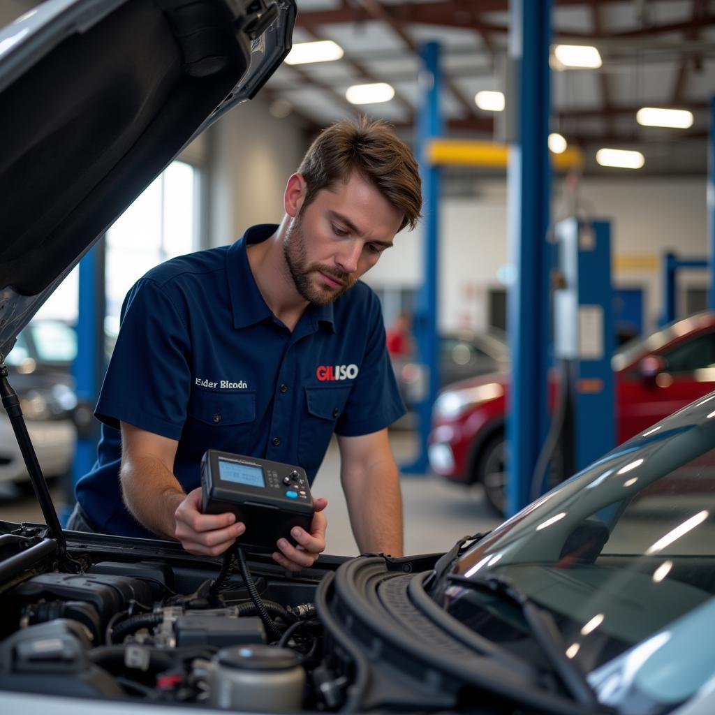 Experienced Auto Service Technician in Greenville, NC Performing Diagnostics