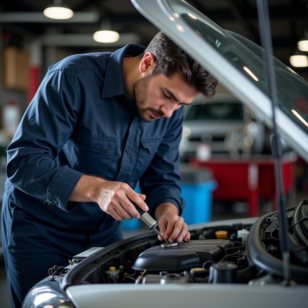 Auto Service Technician Working