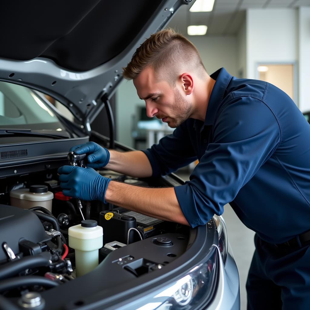 Auto Service Technician Working