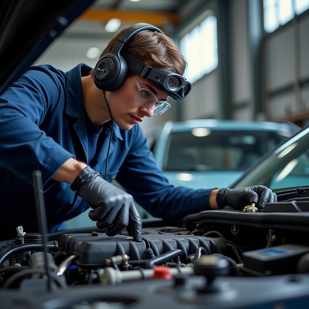 Auto Service Technician Working